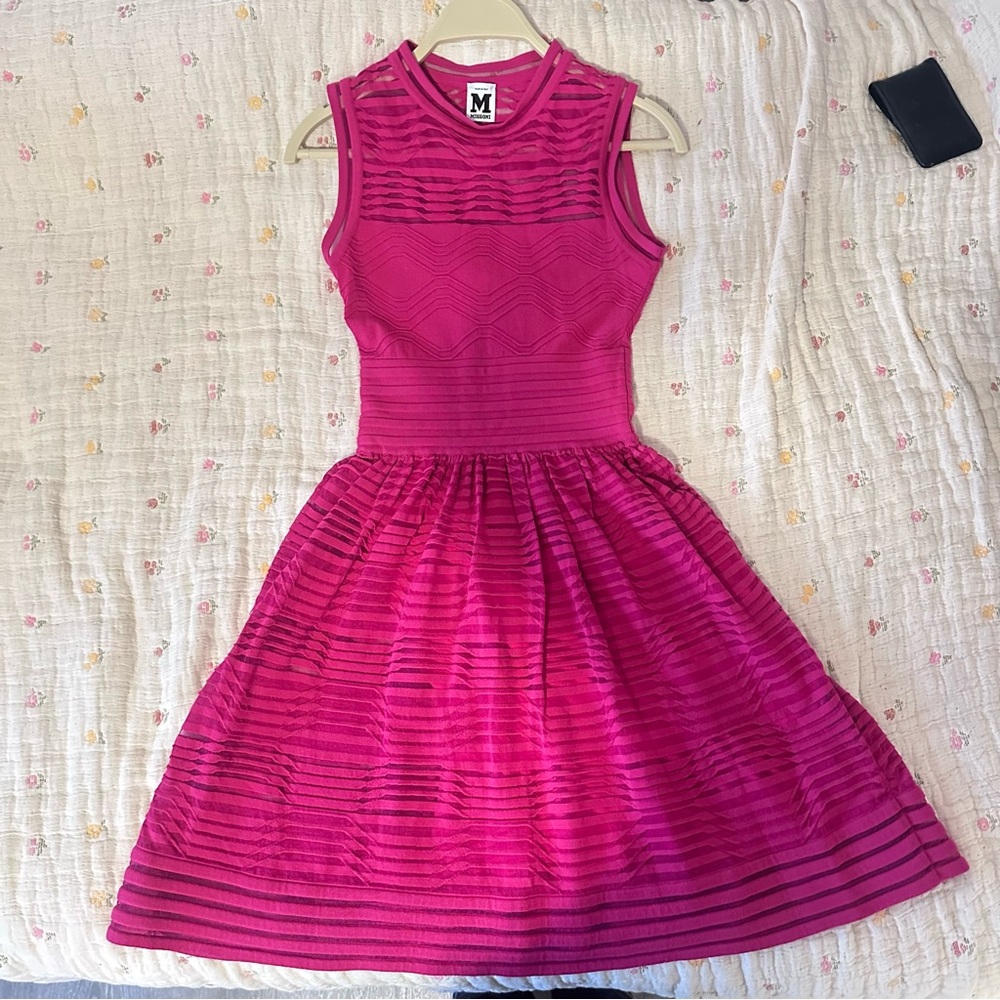 Missoni Fuchsia and Plum Striped Mini Dress